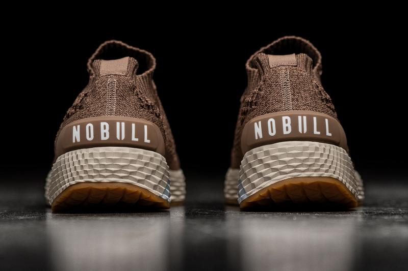 Men's Nobull Espresso Knit Running Shoes Brown | SG Z1980U